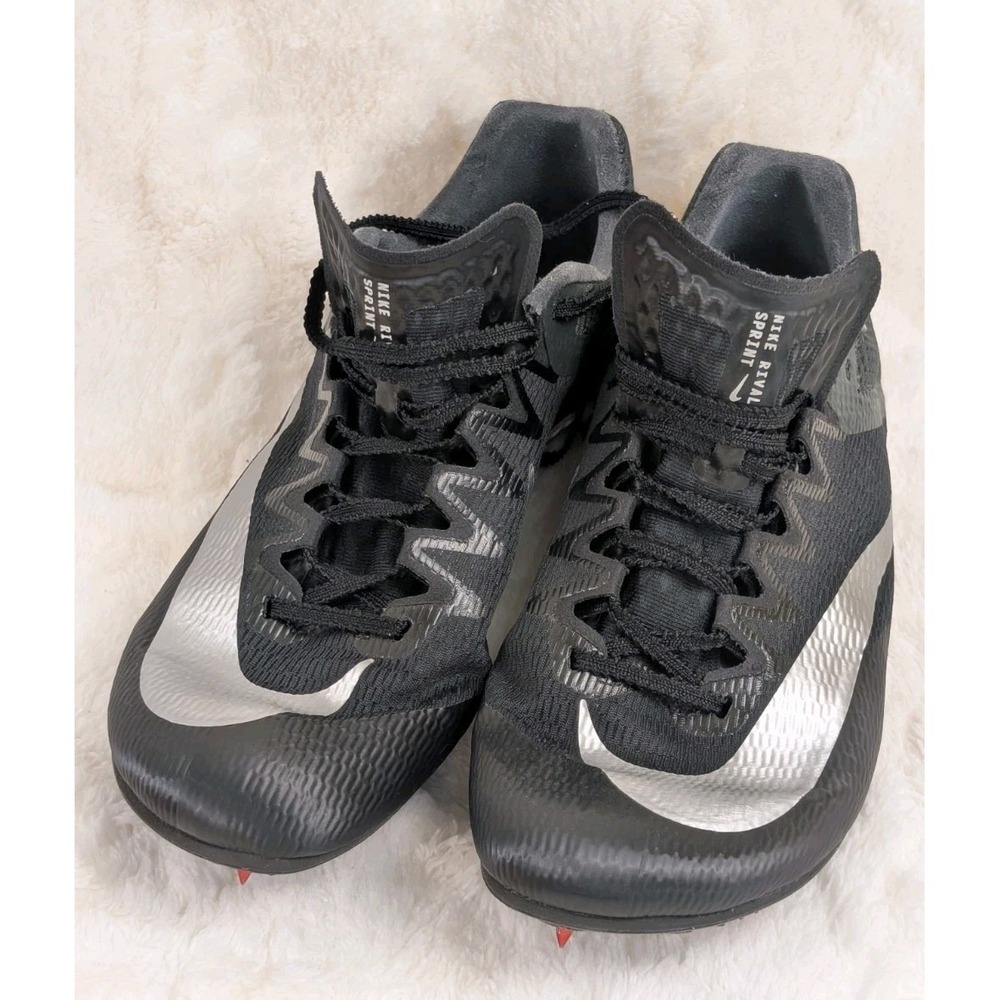 Nike Rival Sprint Track Spikes Mens 8 Black White Track & Field Cleats